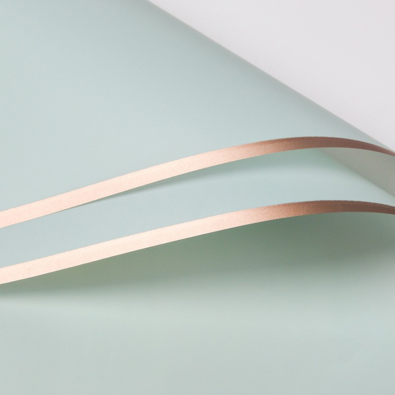Gold-edged matte flower wrapping paper