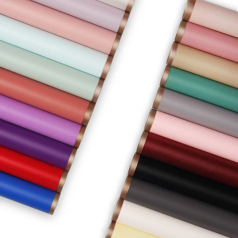 Gold-edged matte flower wrapping paper