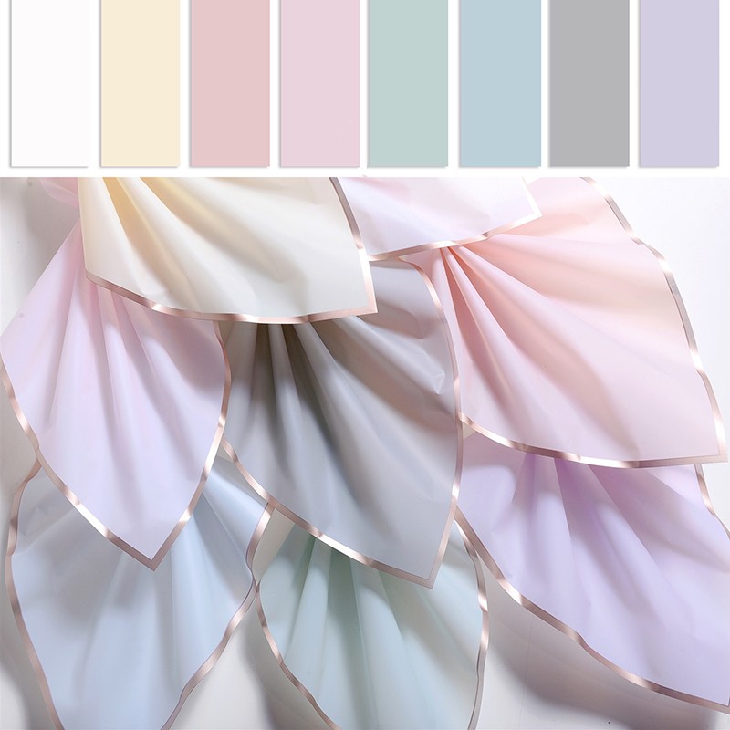 Gold-edged matte flower wrapping paper