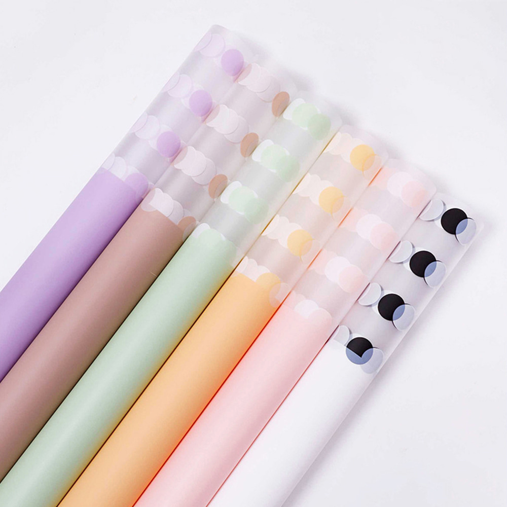 Transparent Polka Dot Flower Wrapping Paper
