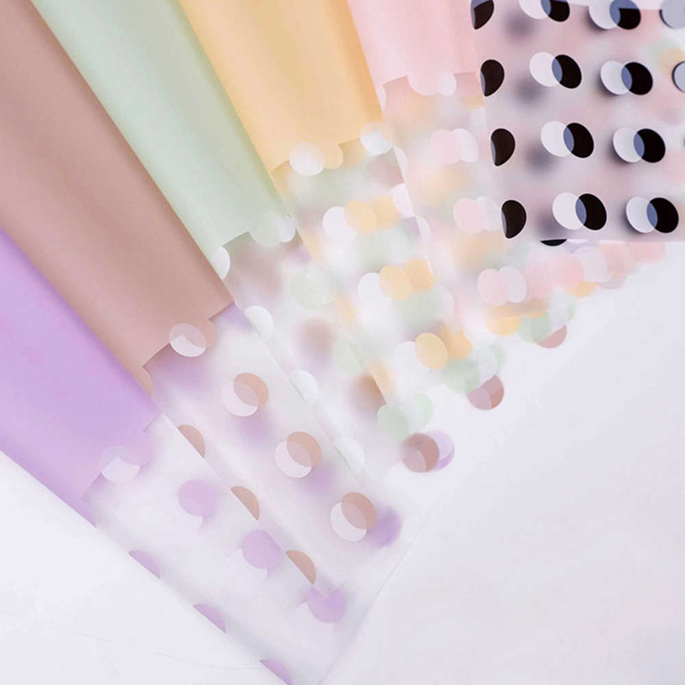 Transparent Polka Dot Flower Wrapping Paper