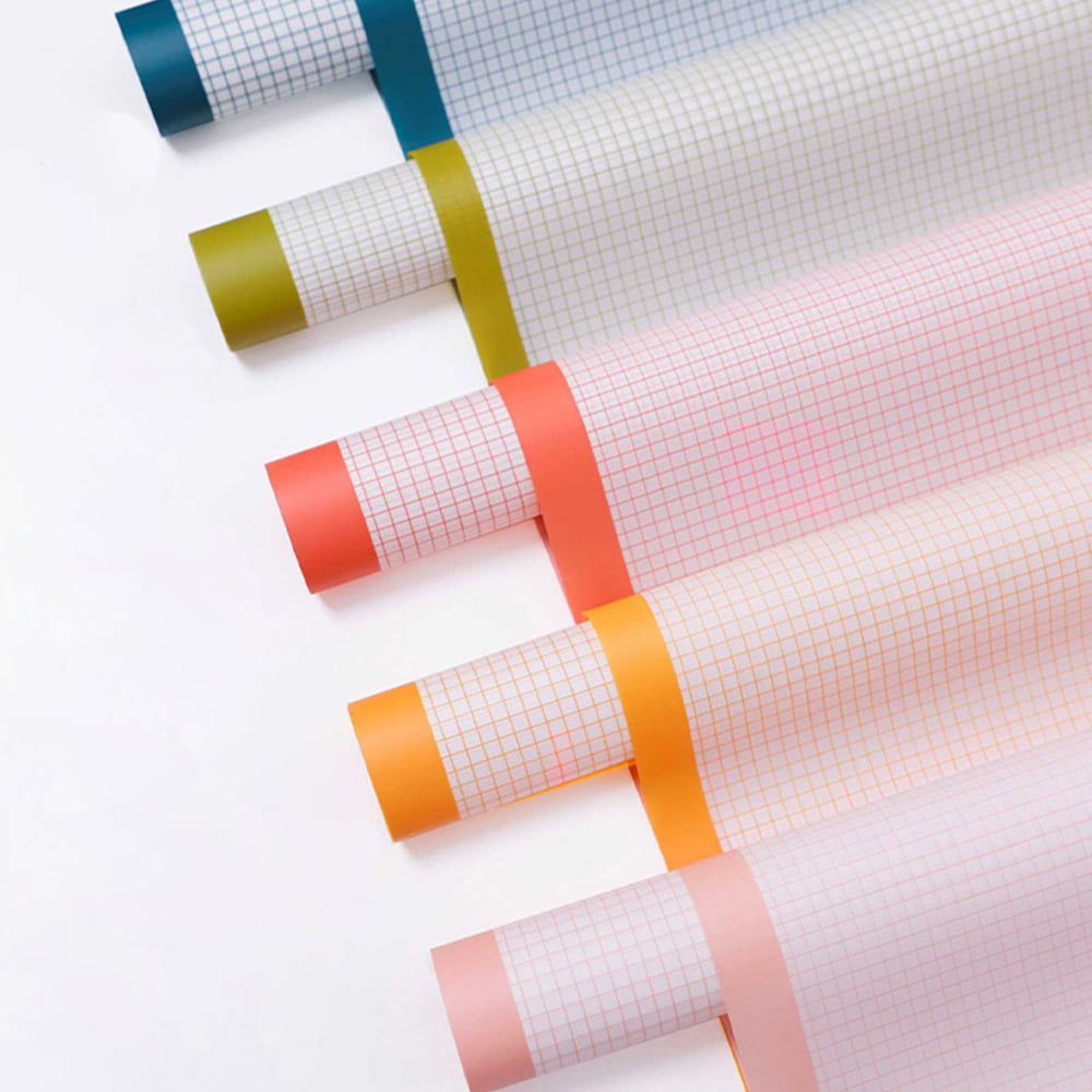 Double-Sided Plaid Iridescent Floral Wrapping Paper