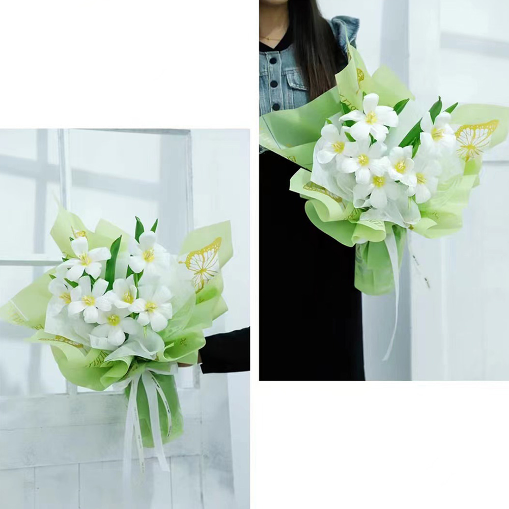 Waterproof Bouquet Packaging Nossa Paper na may Single-Sided Coating Hollowed Out Butterfly Print Design