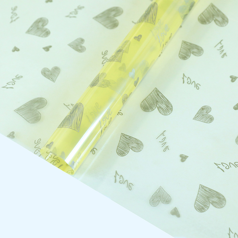 Love Print Design Floral Packaging Paper Waterproof Thickened Single Side Coated