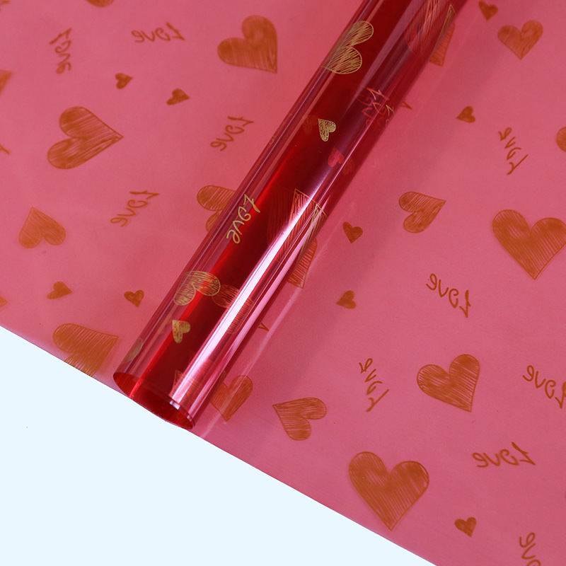 Love Print Design Floral Packaging Paper Waterproof Thickened Single Side Coated