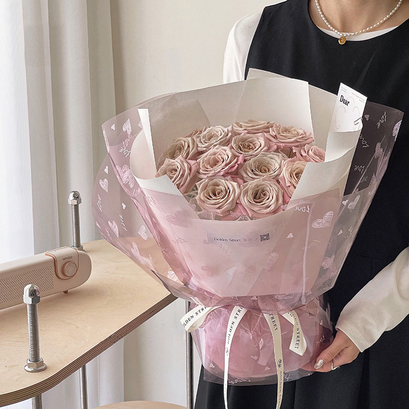 Love Print Design Floral Packaging Paper Waterproof Thickened Single Side Coated