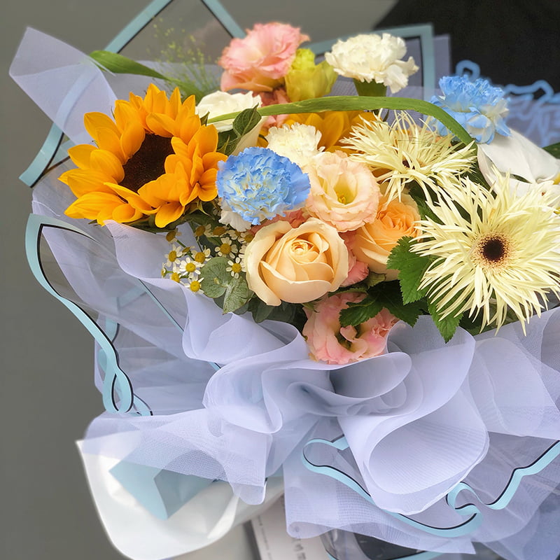Silver Edged Semi Transparent Silver Ion Matte Waterproof Flower Wrapping Paper