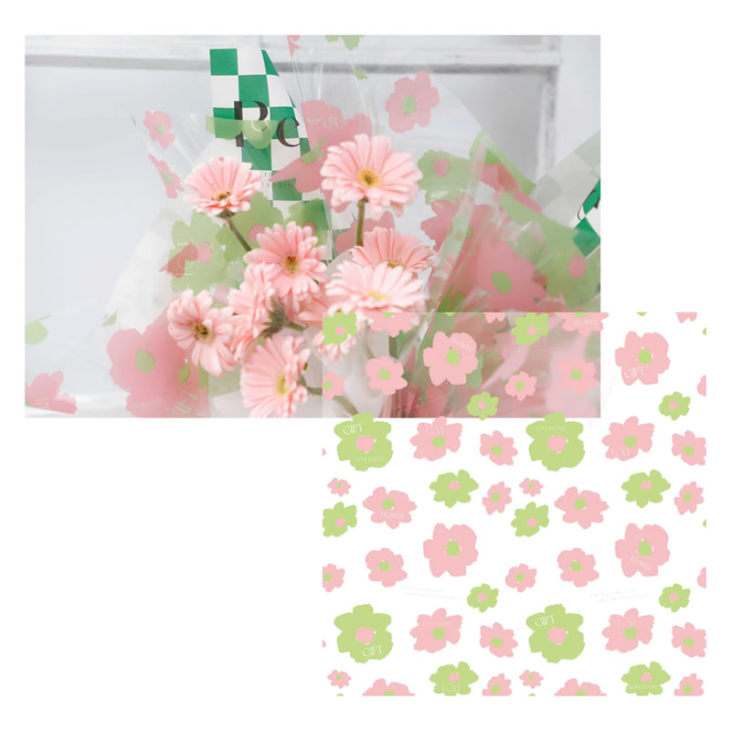 58x58cm Waterproof Plastic Floral Wrap Roll