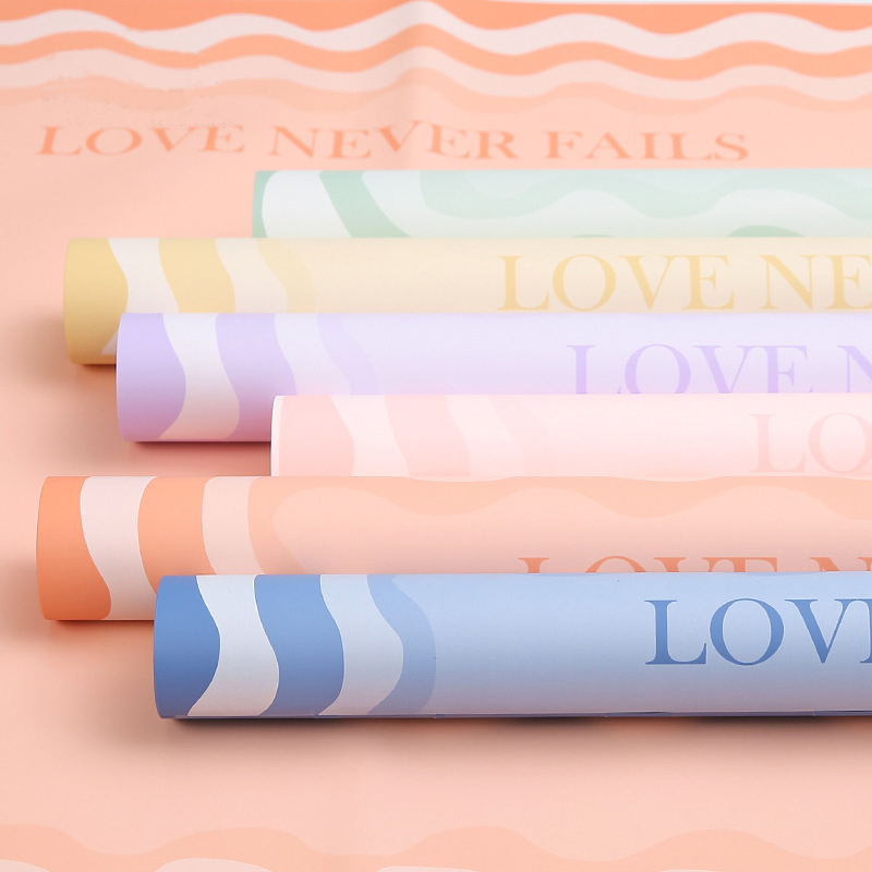Solid Flower Wrapping Paper na may Wave Edge