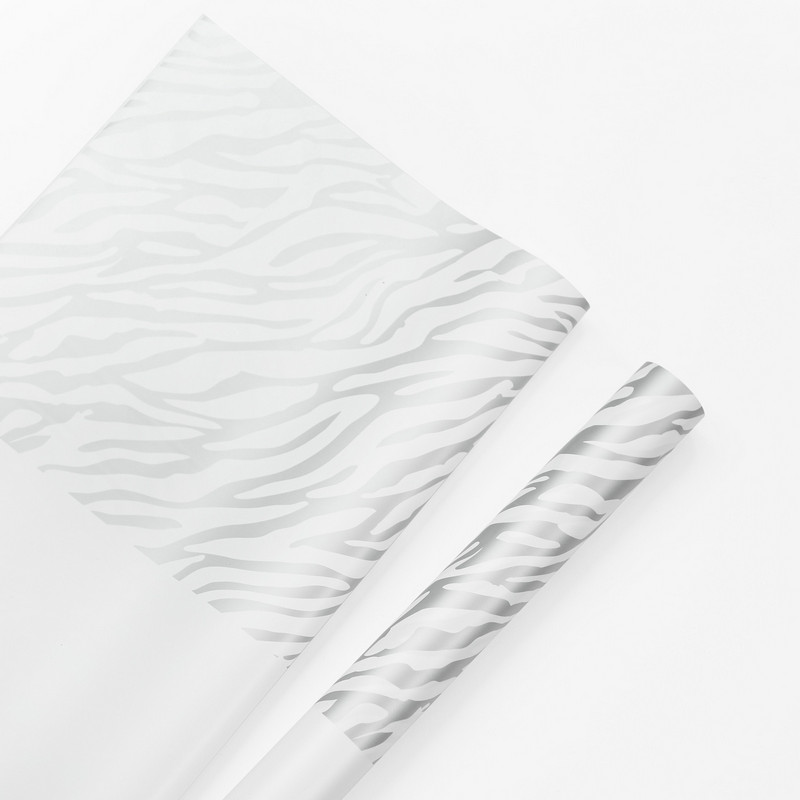 Zebra-print na anim na kulay na papel na pambalot ng bulaklak