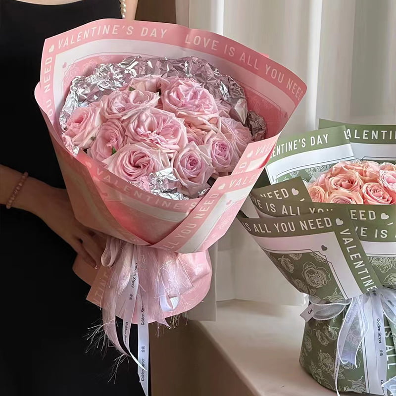 Rose Pattern Flower Wrapping Paper