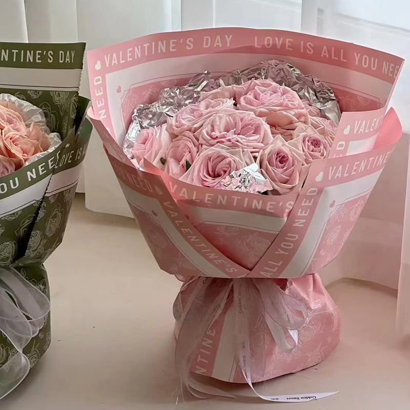 Rose Pattern Flower Wrapping Paper