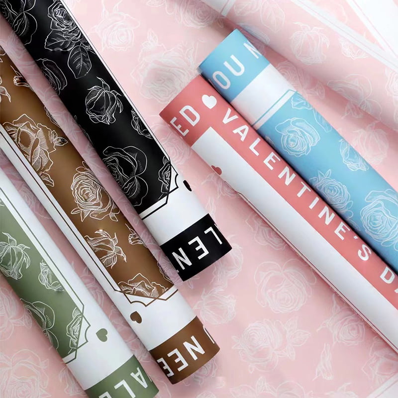 Rose Pattern Flower Wrapping Paper