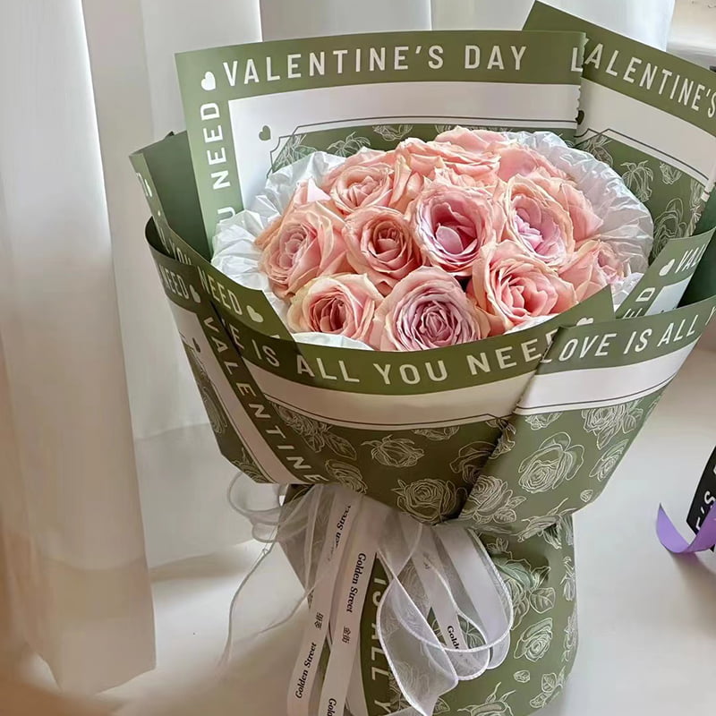 Rose Pattern Flower Wrapping Paper