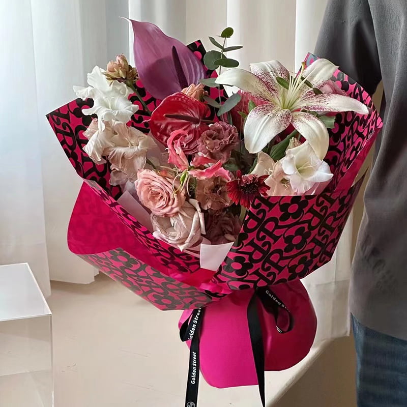 Matte film na pattern ng bulaklak na pambalot na papel