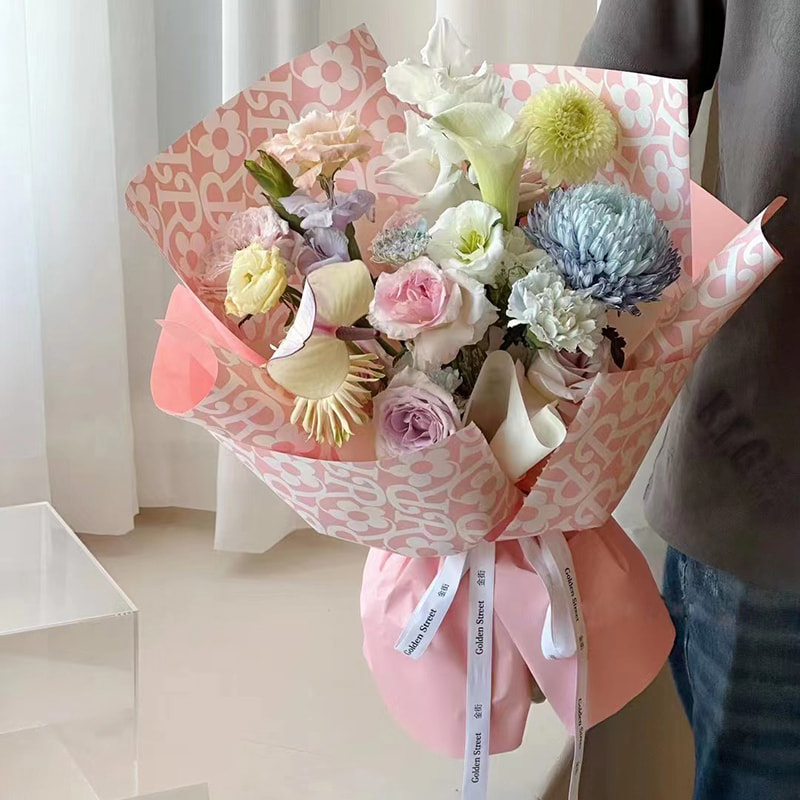 Matte film na pattern ng bulaklak na pambalot na papel