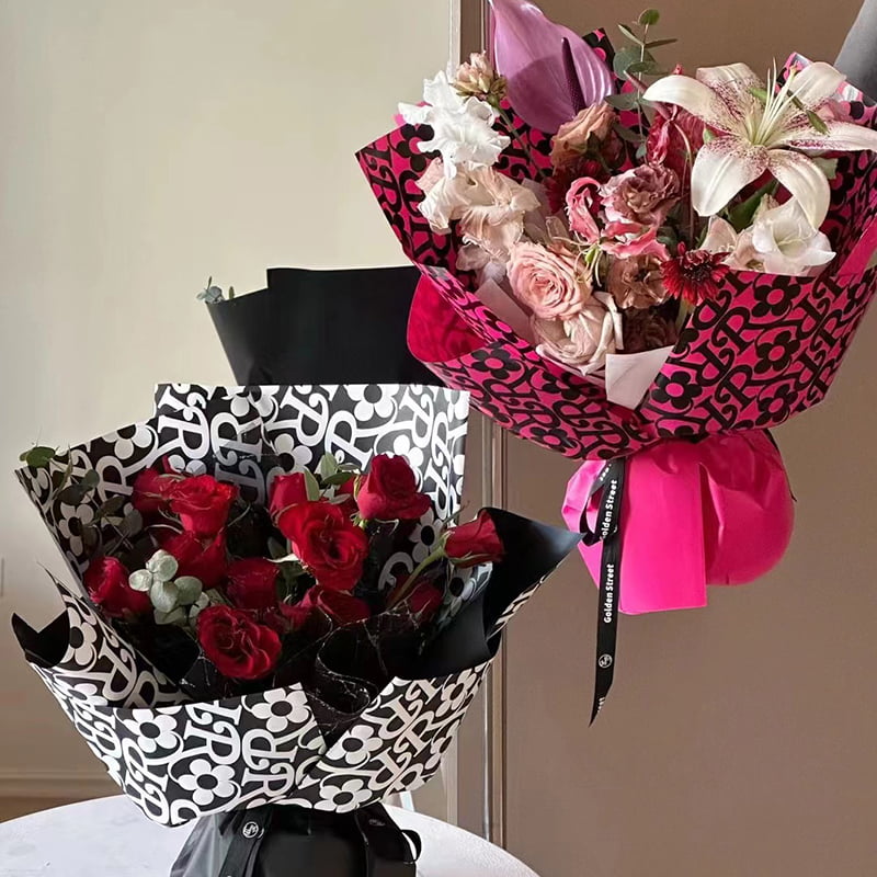 Matte film na pattern ng bulaklak na pambalot na papel