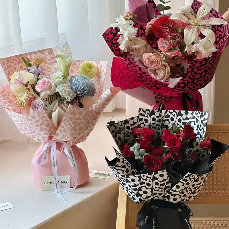 Matte film na pattern ng bulaklak na pambalot na papel