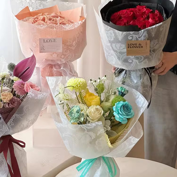 Nuosha flower wrapping paper sa iba't ibang pattern at istilo