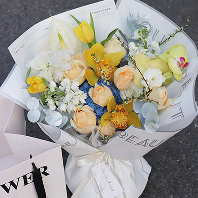 Sariwang bouquet packaging English art paper