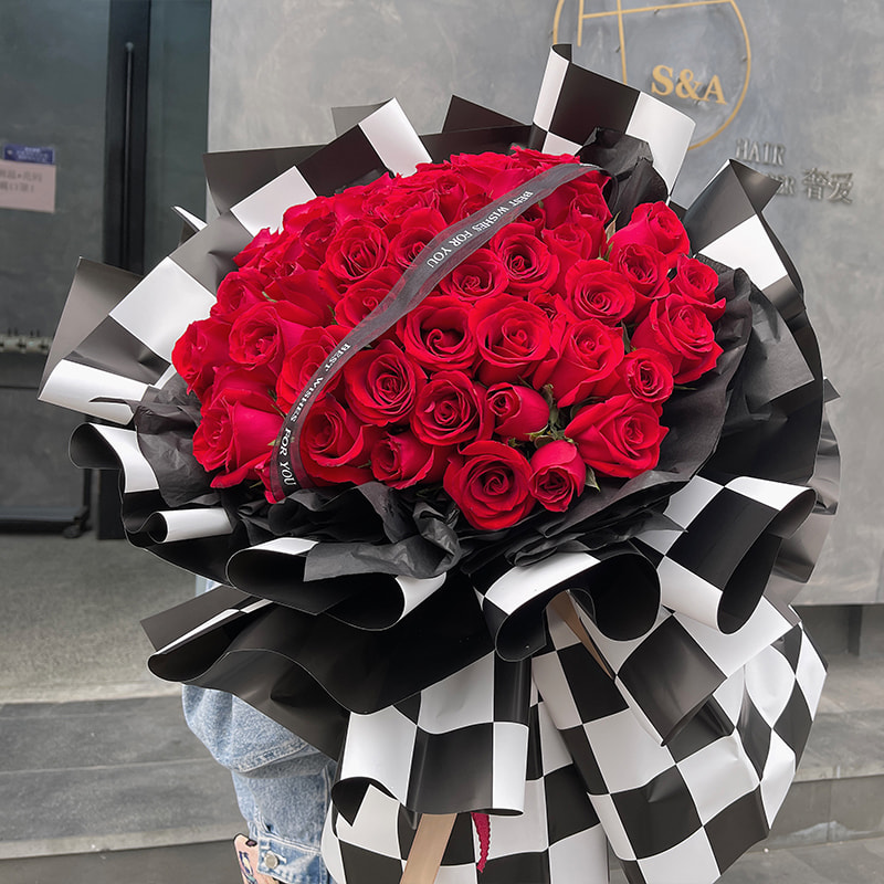 Dalawang kulay na checkered bouquet wrapping paper