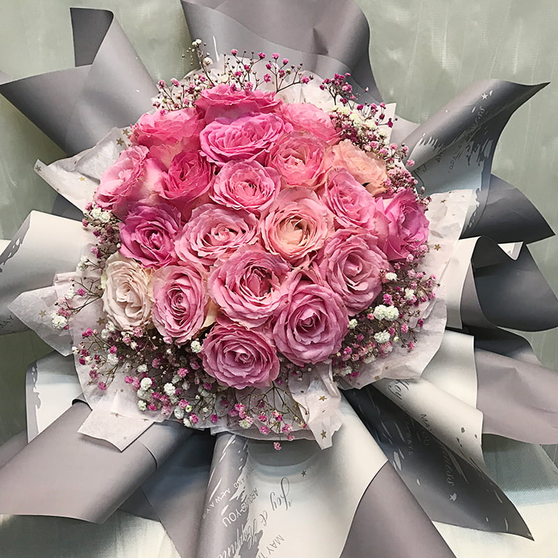 Hindi tinatablan ng tubig na marmol na may pattern na plastic na bulaklak na papel