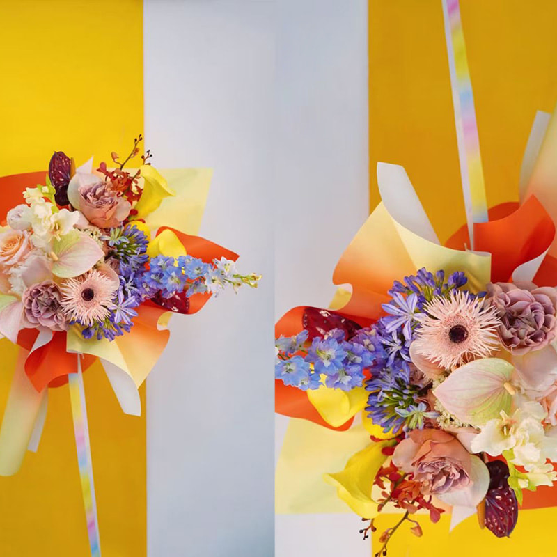 Premium Gradient Flower Bouquet Wrapping Paper