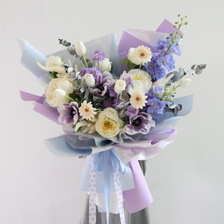 Candy Colored Bouquet Wrapping Paper Fantasy Gold-Plated