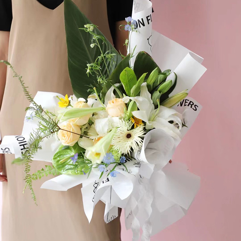 Flower Love-Bouquet wrapping paper na may pattern ng rosas